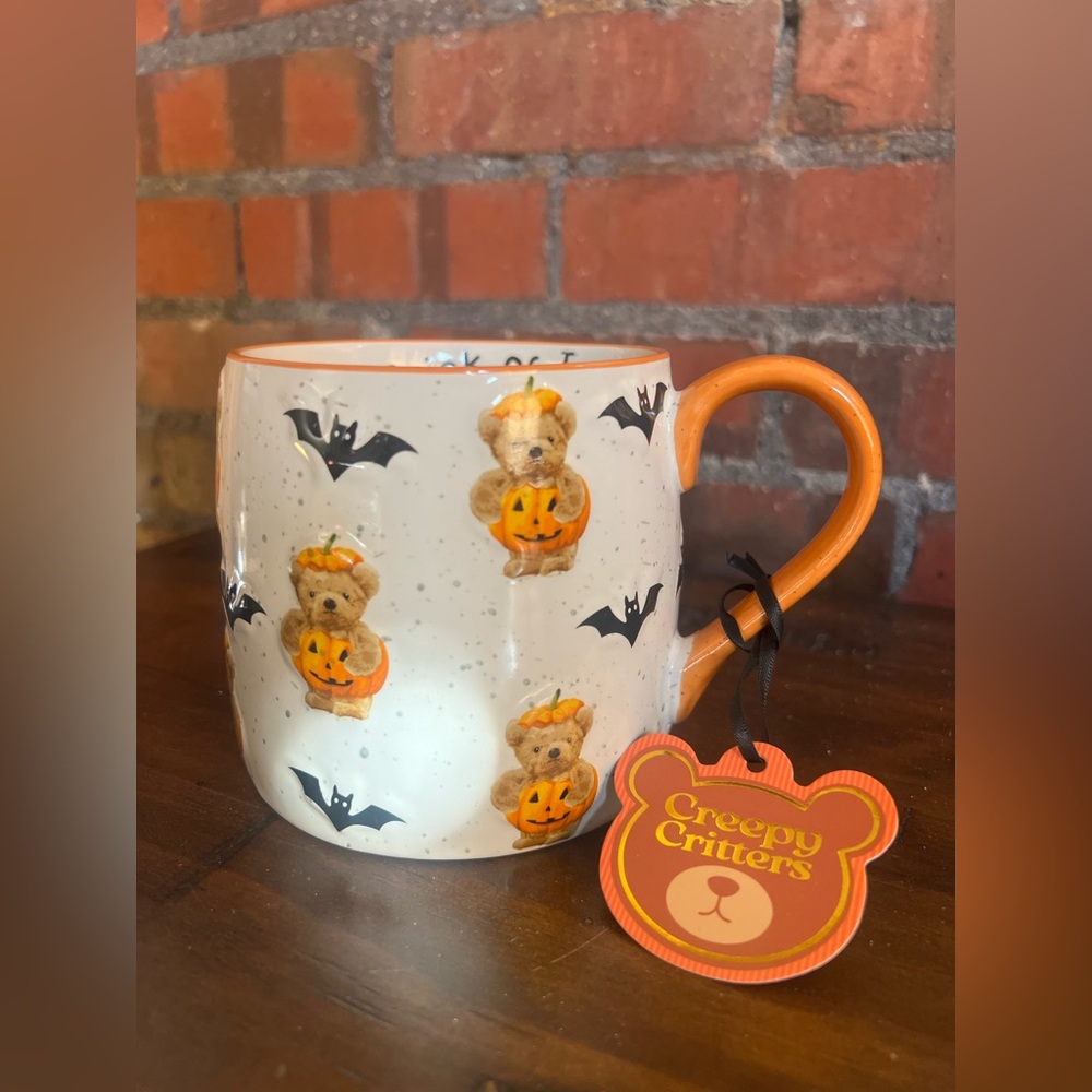 Creepy Critters ‘Trick Or Treat’ Teddy Bear Pumpkin Costume Bats Halloween Mug